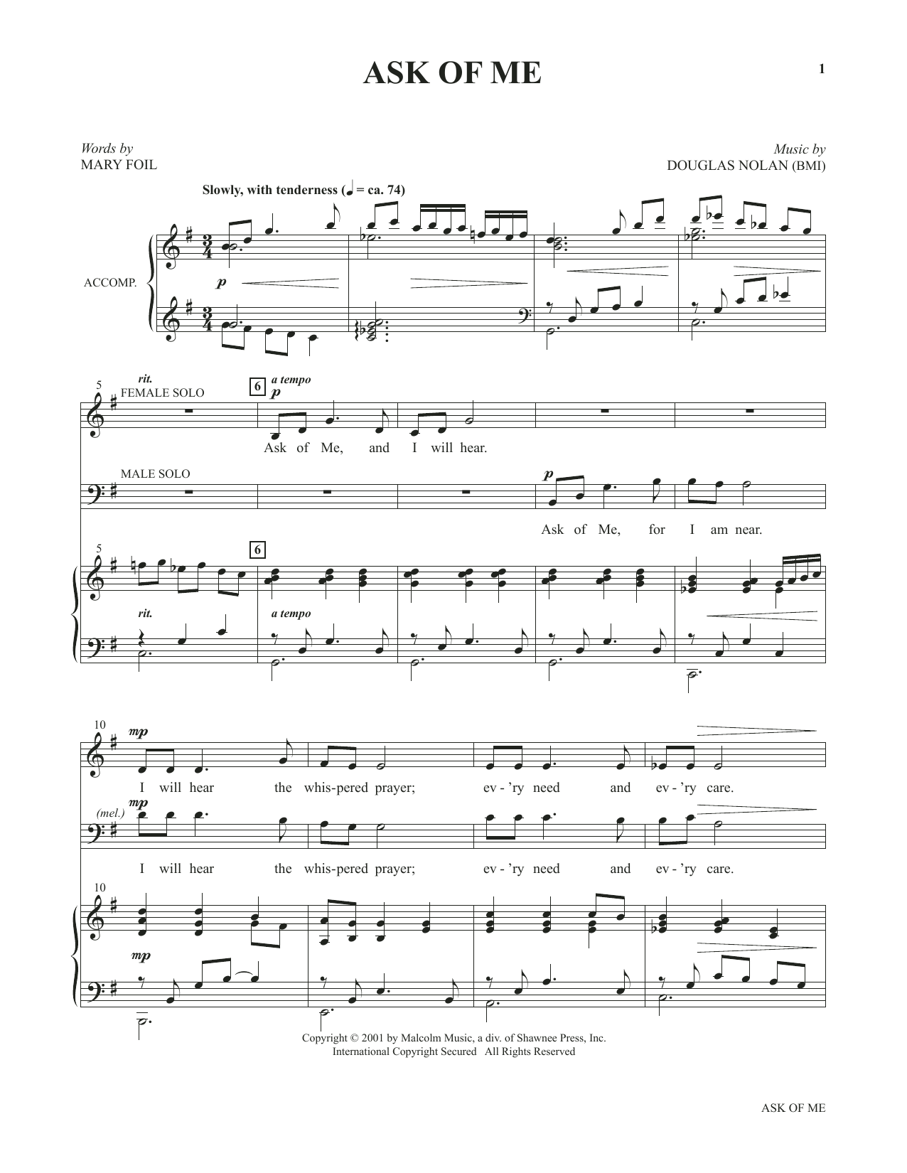 Download Joseph M. Martin Ask Of Me (from Voices Together: Duets Sheet Music