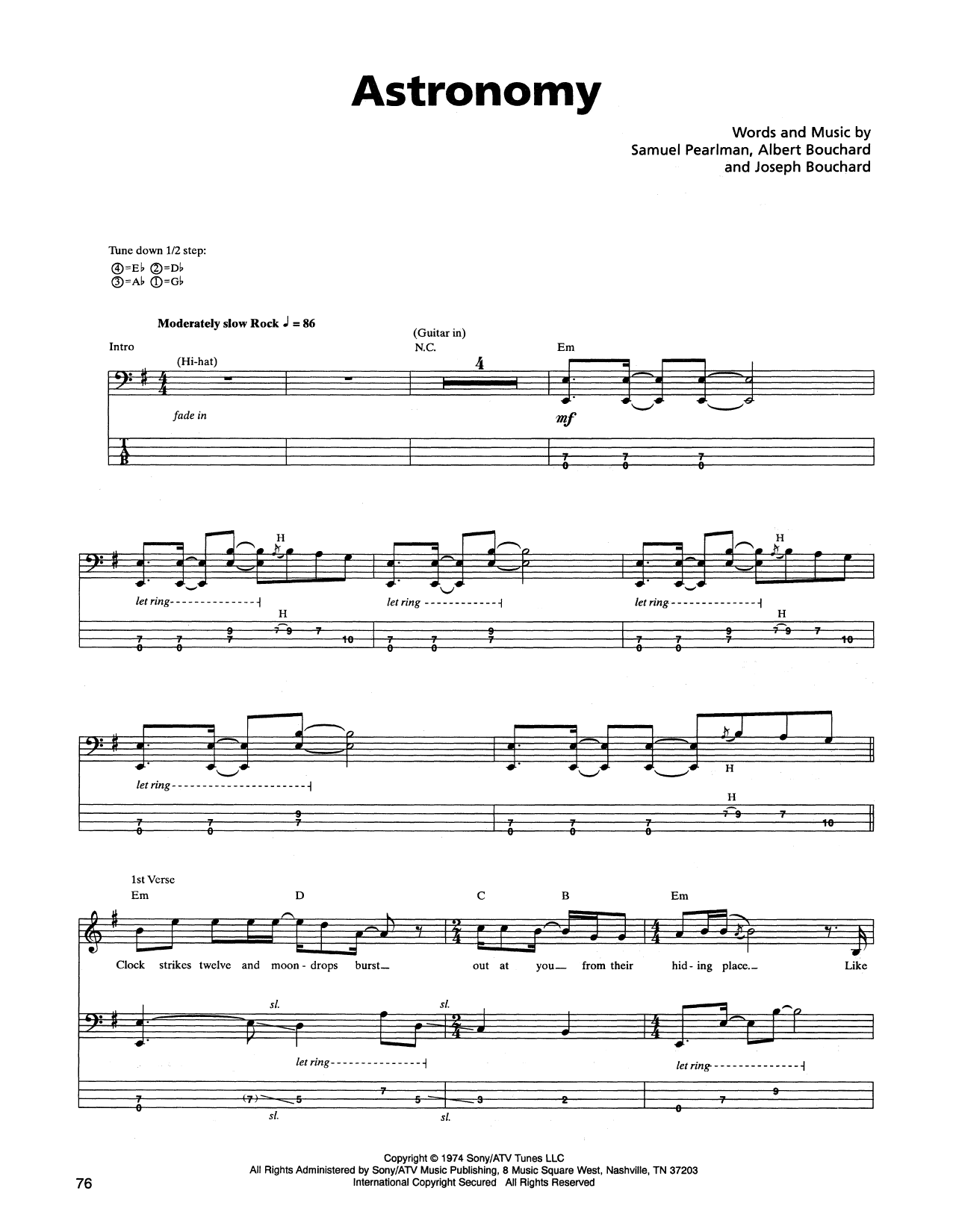 Download Blue Oyster Cult Astronomy Sheet Music