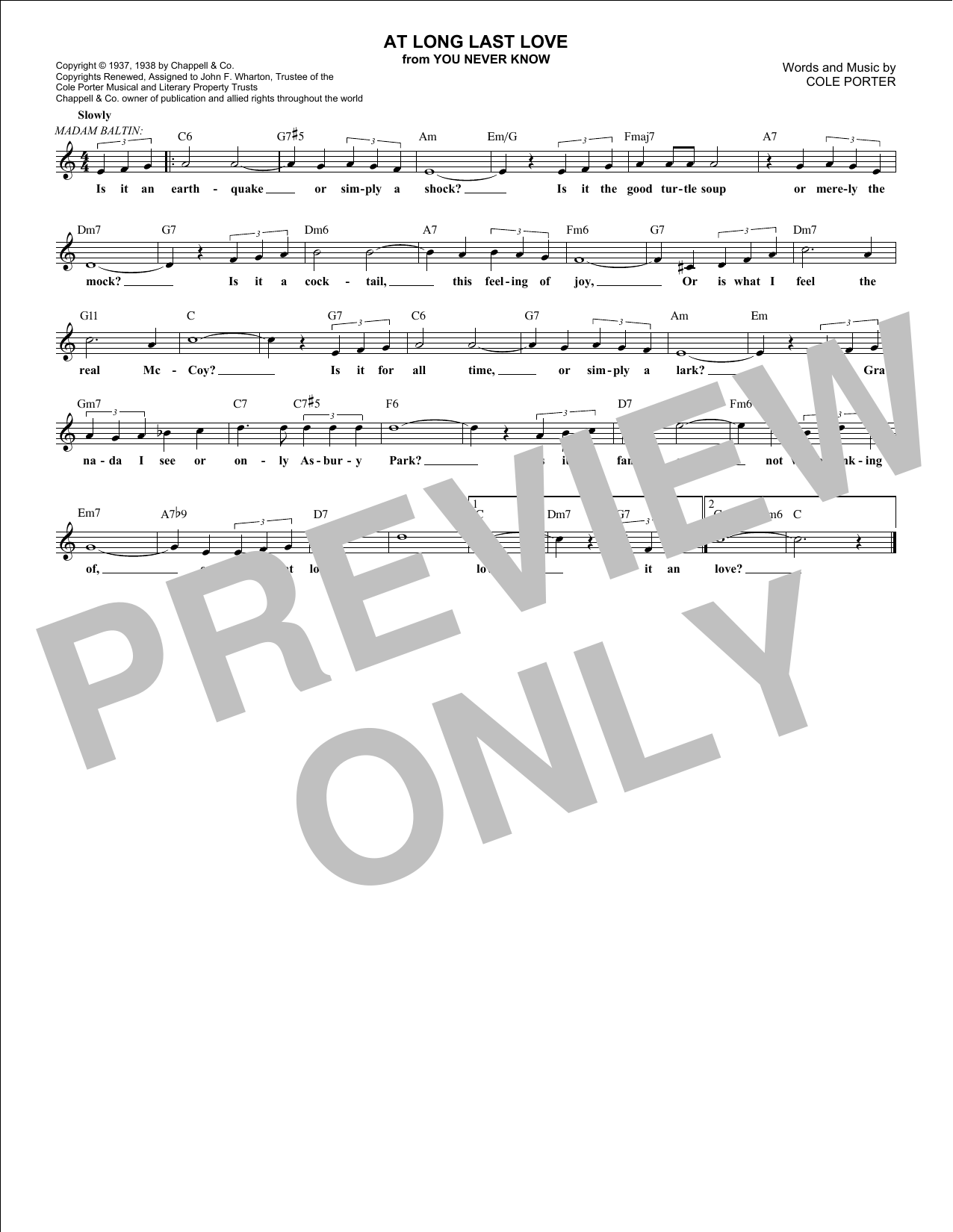 Download Cole Porter At Long Last Love Sheet Music