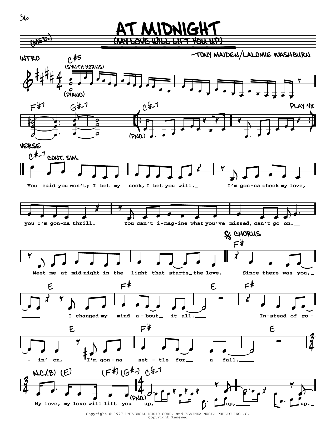 Download Rufus At Midnight (My Love Will Lift You Up) Sheet Music