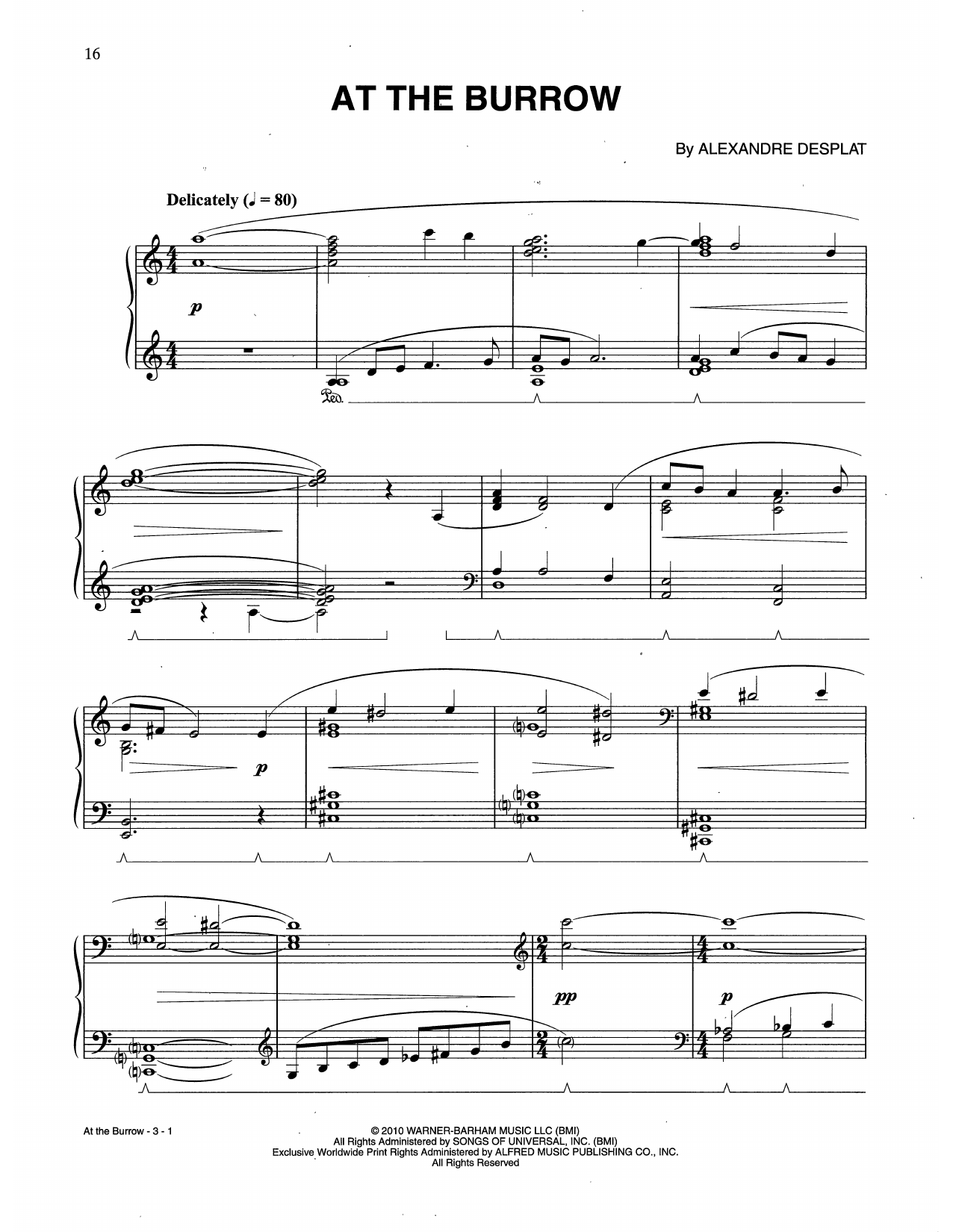 Download Alexandre Desplat At The Burrow (from Harry Potter And Th Sheet Music