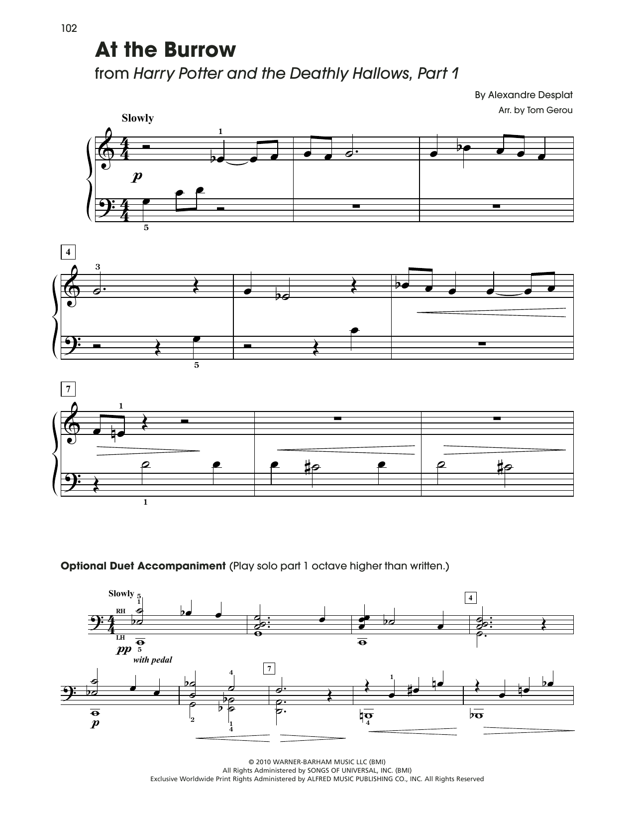 Download Alexandre Desplat At The Burrow (from Harry Potter) (arr. Sheet Music