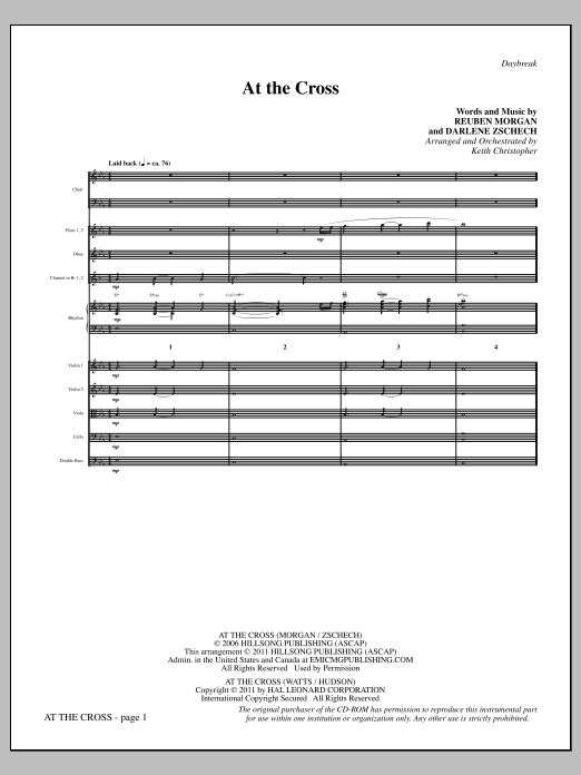 Download Keith Christopher At The Cross - Full Score Sheet Music