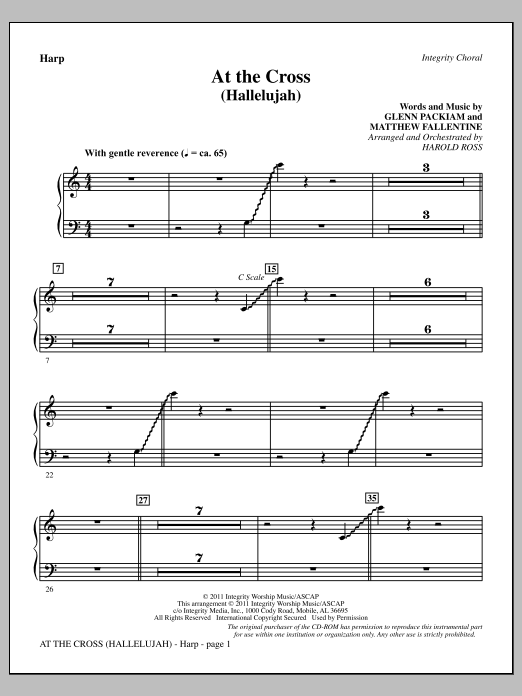 Download Harold Ross At The Cross (Hallelujah) - Harp Sheet Music