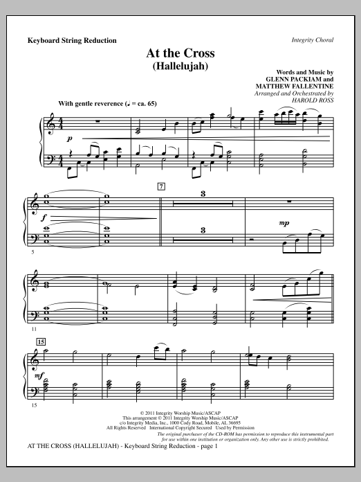 Download Harold Ross At The Cross (Hallelujah) - Keyboard St Sheet Music