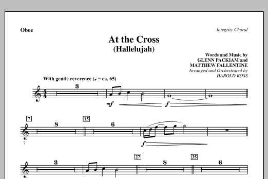 Download Harold Ross At The Cross (Hallelujah) - Oboe Sheet Music