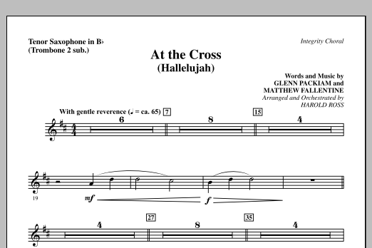 Download Harold Ross At The Cross (Hallelujah) - Tenor Sax ( Sheet Music
