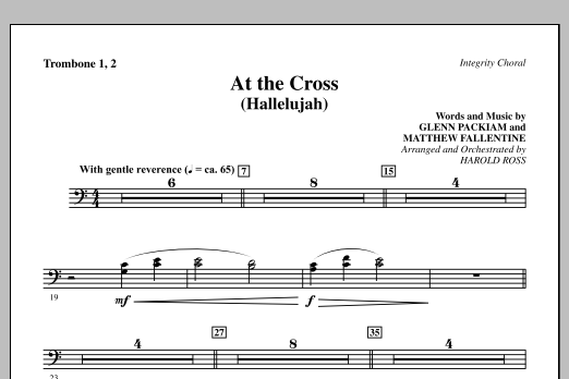 Download Harold Ross At The Cross (Hallelujah) - Trombone 1 Sheet Music