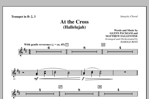 Download Harold Ross At The Cross (Hallelujah) - Trumpet 2 & Sheet Music