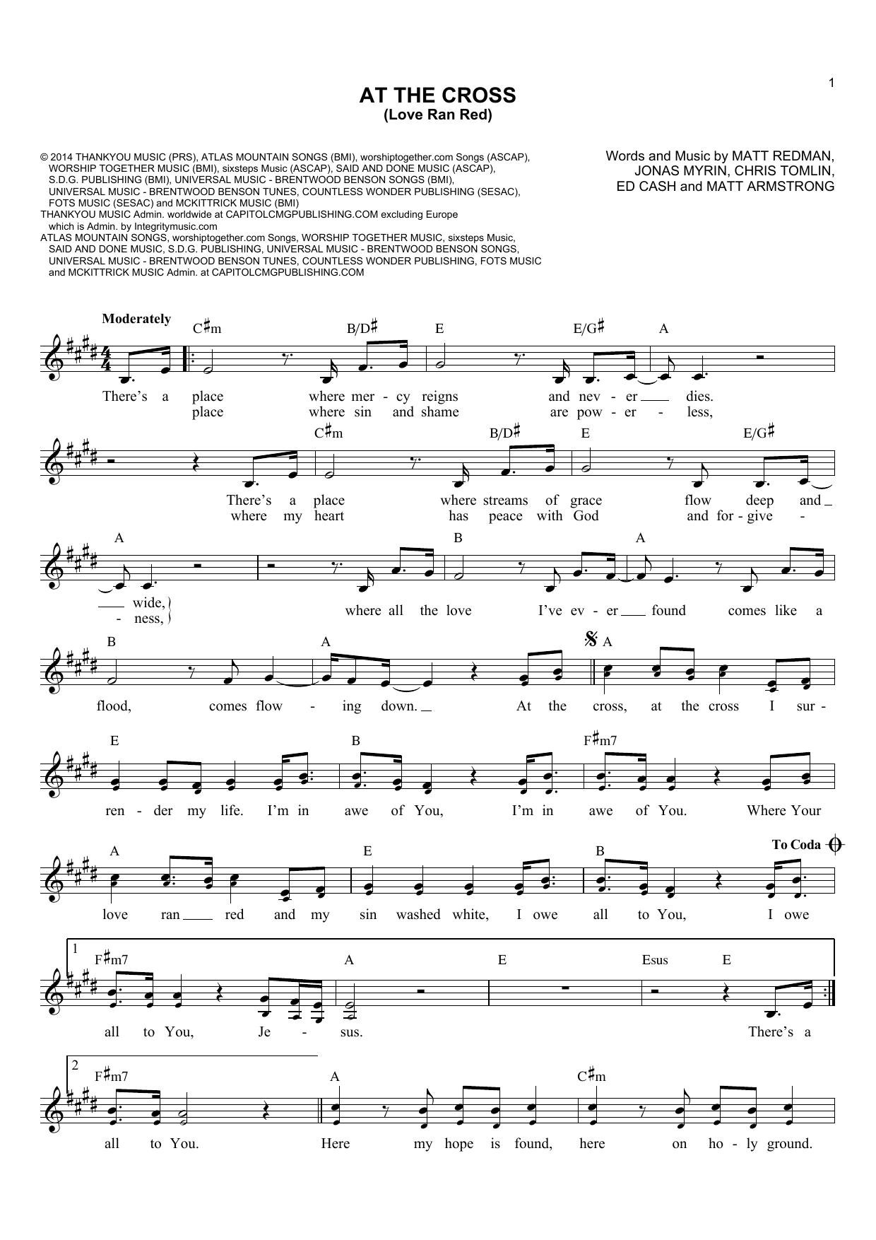 Download Ed Cash At The Cross (Love Ran Red) Sheet Music