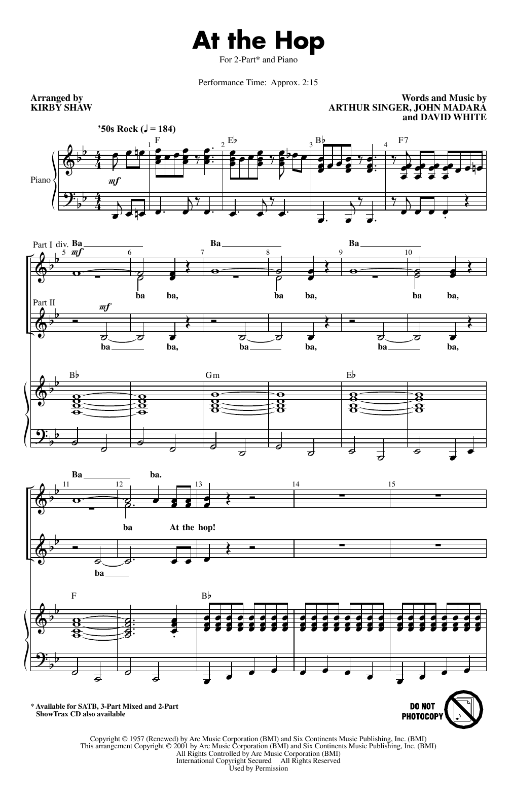 Download Danny & The Juniors At The Hop (arr. Kirby Shaw) Sheet Music