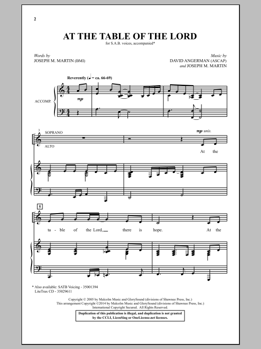 Download Joseph Martin At The Table Of The Lord Sheet Music