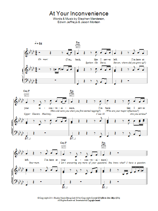 Download Professor Green At Your Inconvenience Sheet Music
