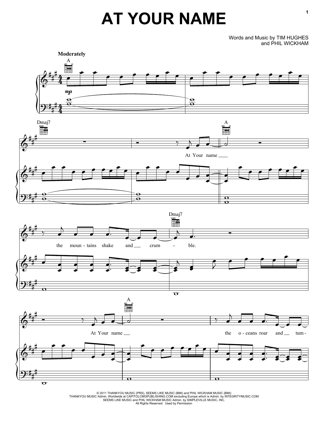 Download Phil Wickham At Your Name Sheet Music