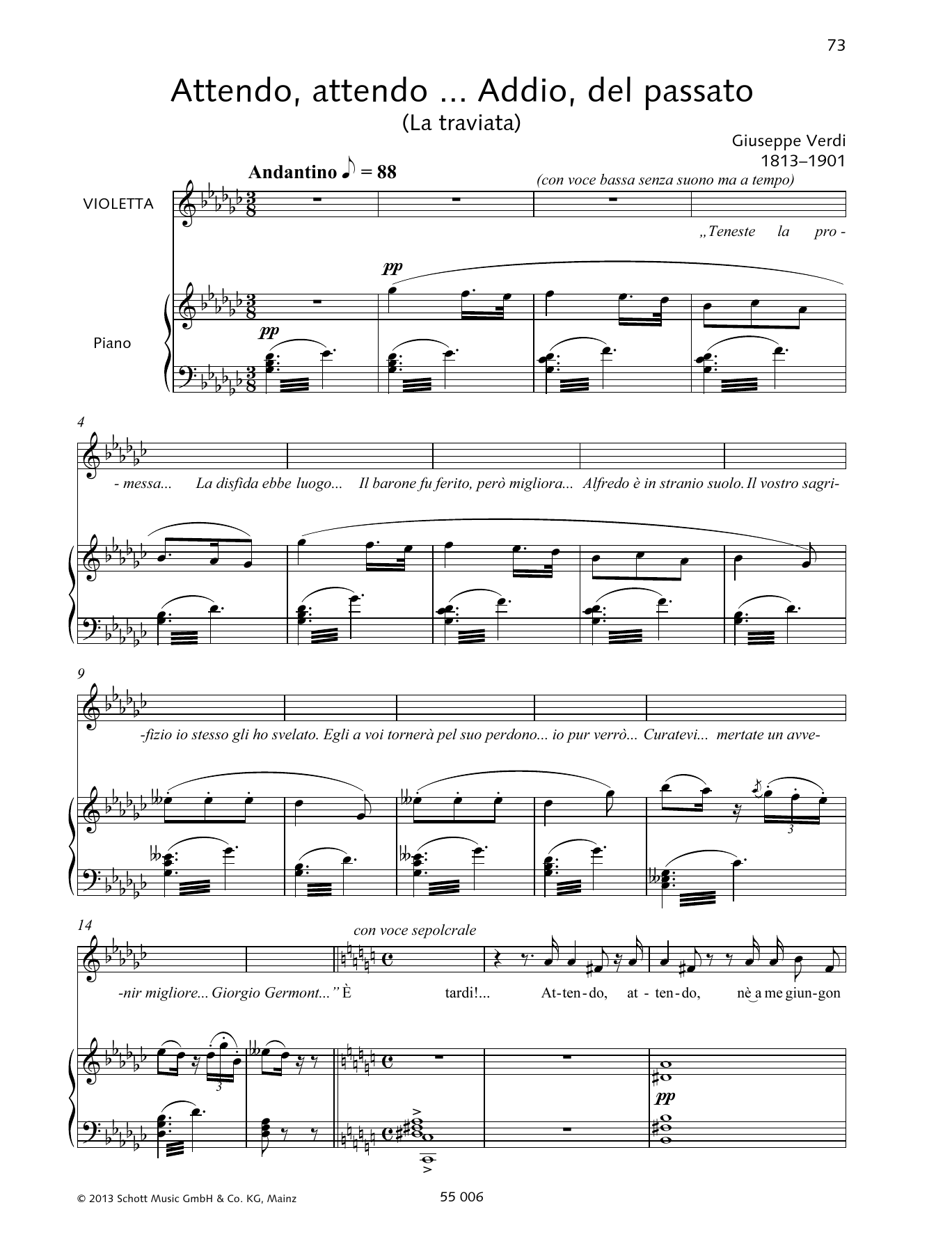Download Giuseppe Verdi Attendo, attendo ... Addio, del passato Sheet Music