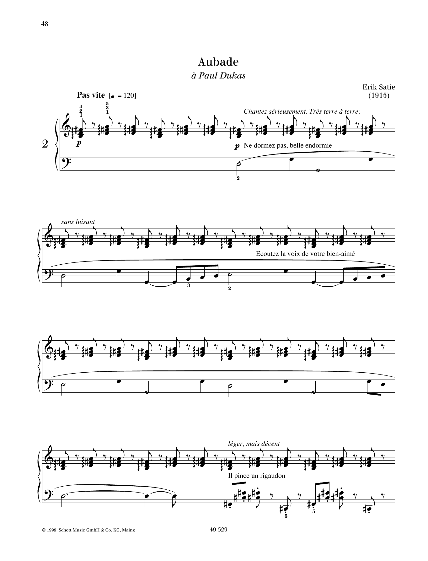 Download Erik Satie Aubade Sheet Music