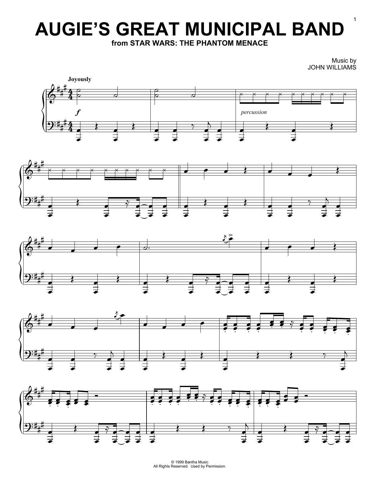 Download John Williams Augie's Great Municipal Band (from Star Sheet Music