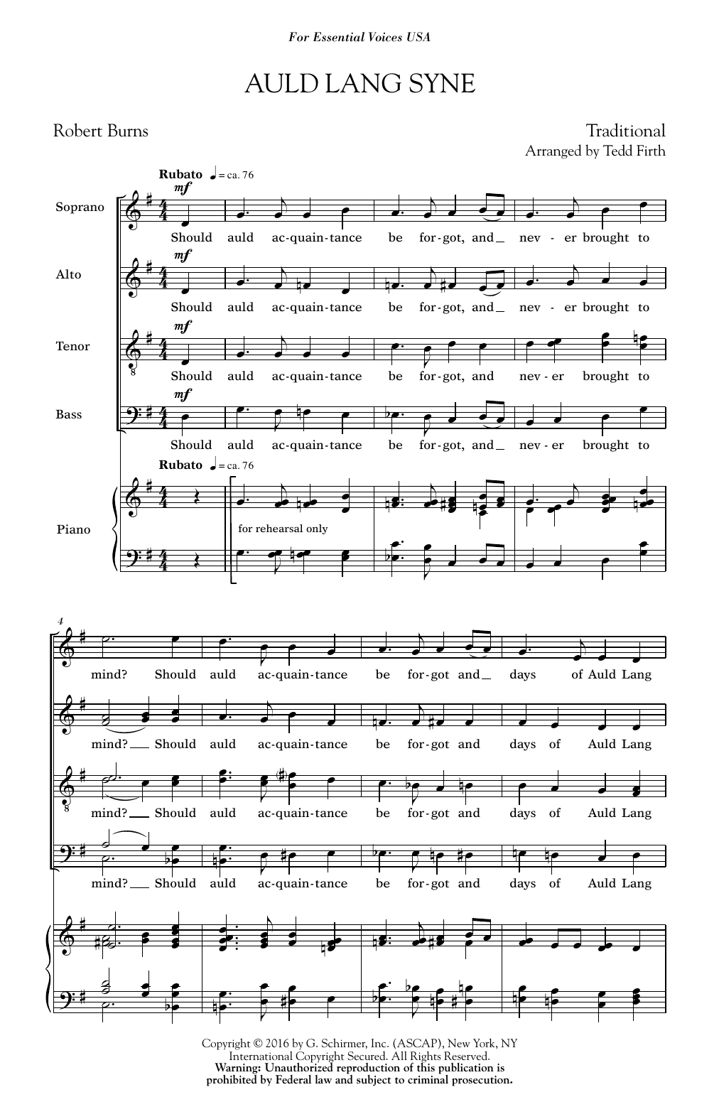 Download Tedd Firth Auld Lang Syne Sheet Music