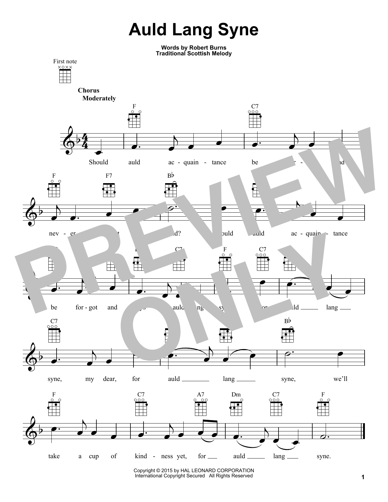Download Traditional Auld Lang Syne Sheet Music