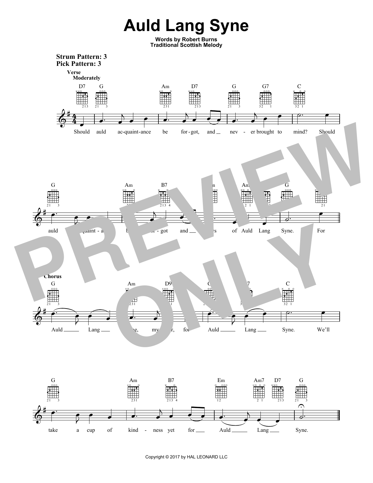 Download Traditional Auld Lang Syne Sheet Music