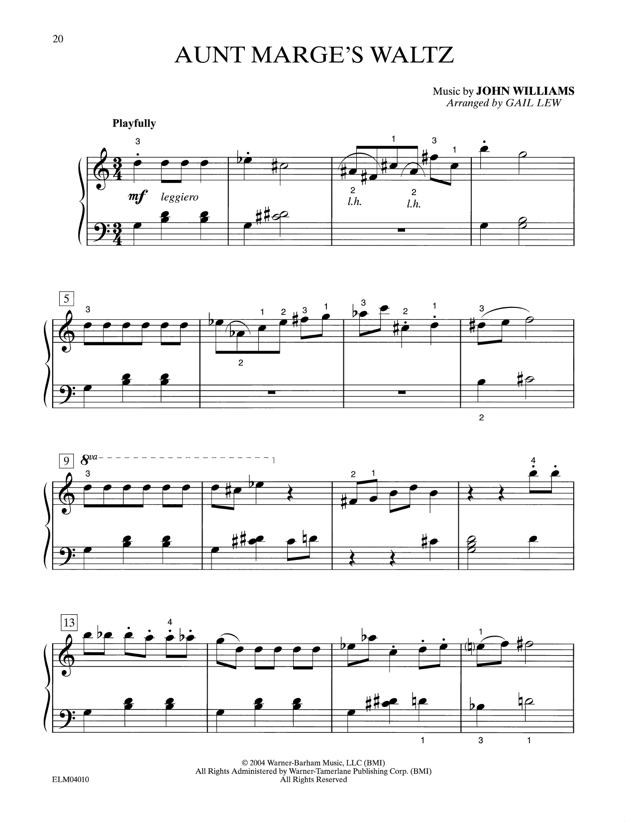 Download John Williams Aunt Marge's Waltz (from Harry Potter) Sheet Music