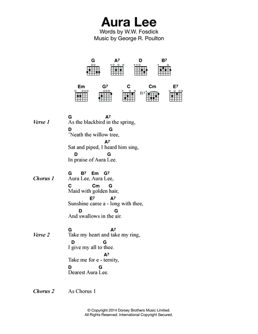 Download Traditional Aura Lee Sheet Music