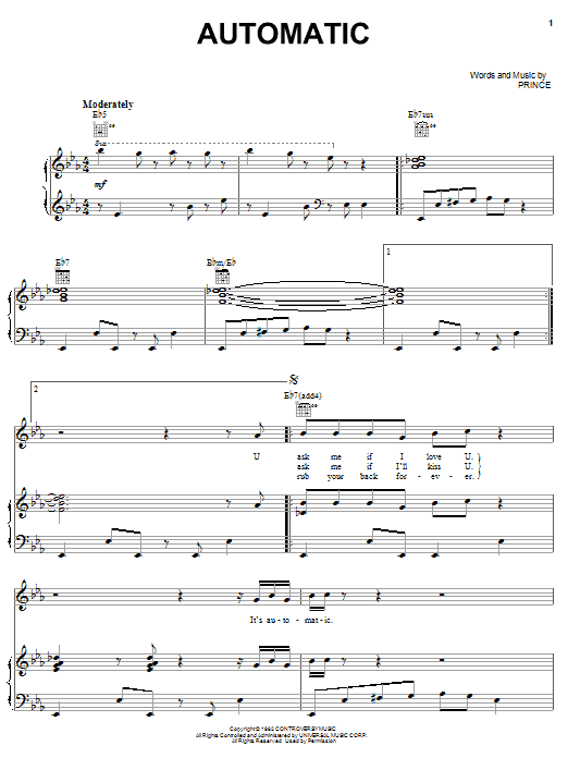 Download Prince Automatic Sheet Music