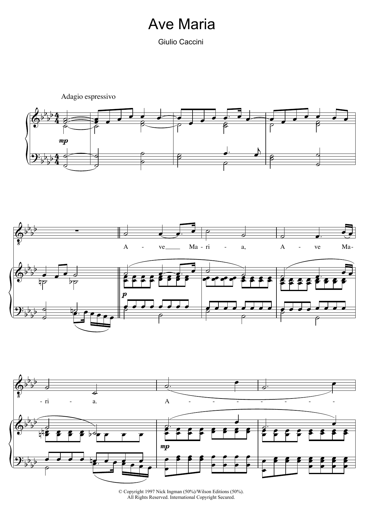 Download Andrea Bocelli Ave Maria Sheet Music