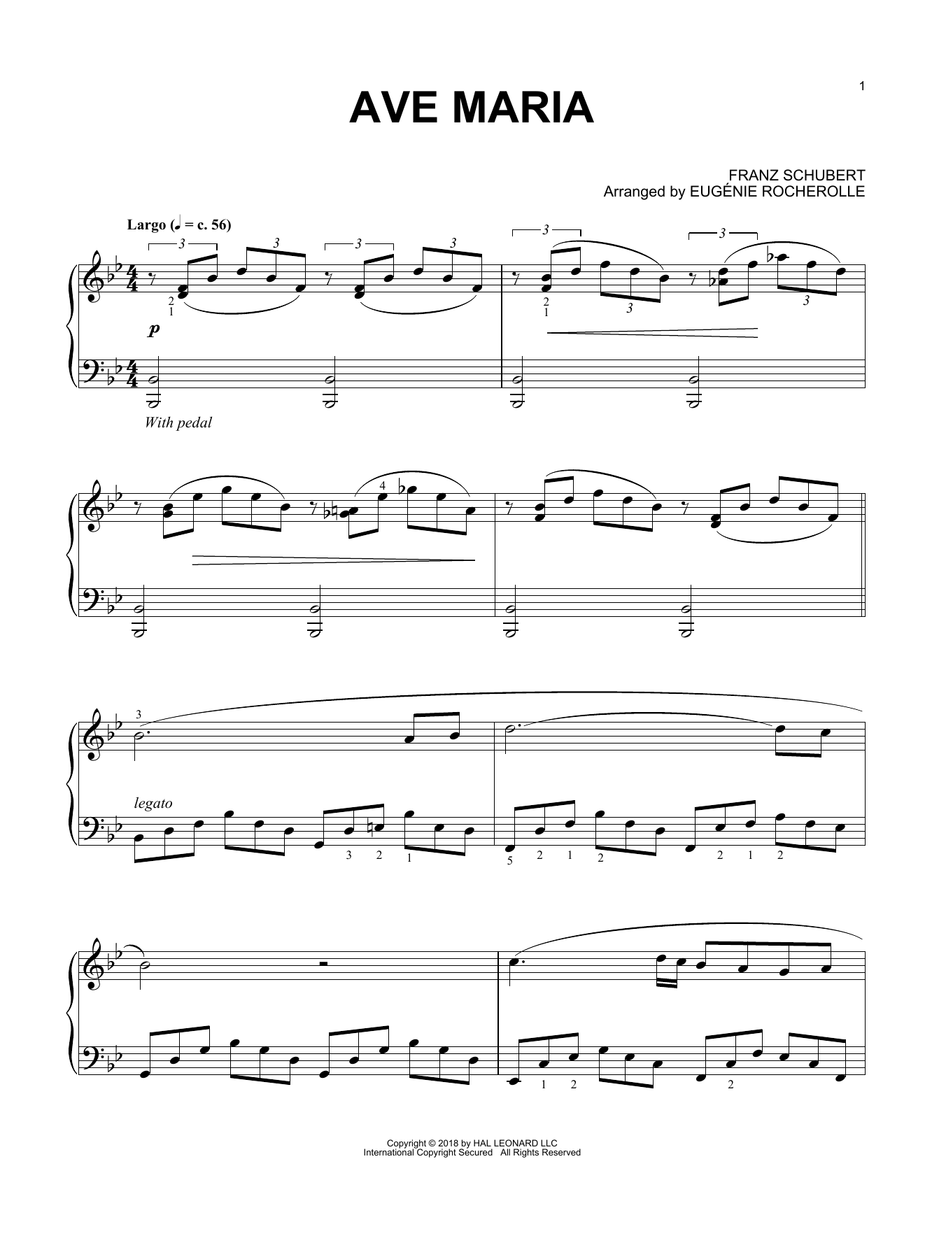 Download Franz Schubert Ave Maria (arr. Eugénie Rocherolle) Sheet Music
