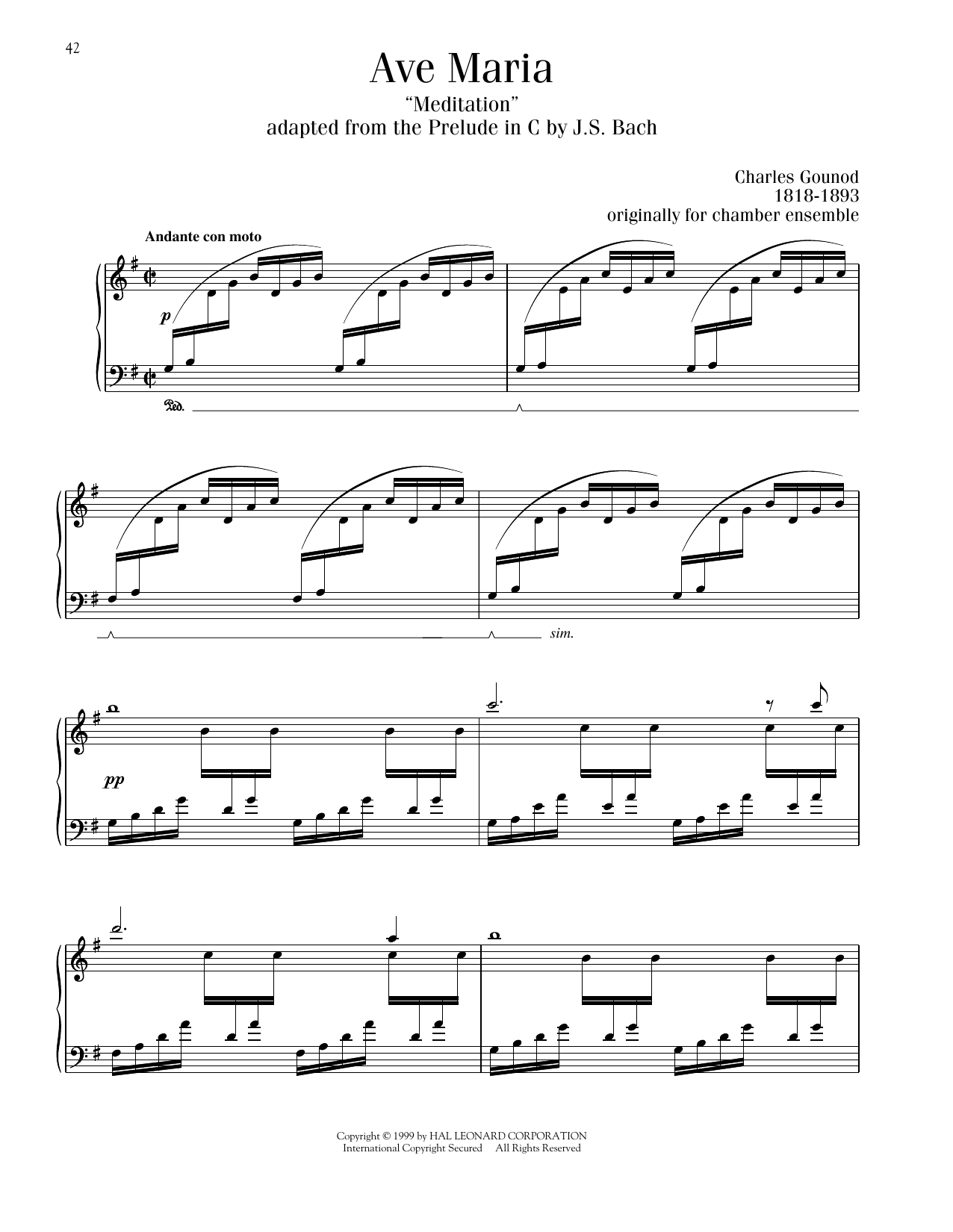Charles Gounod Ave Maria sheet music notes printable PDF score