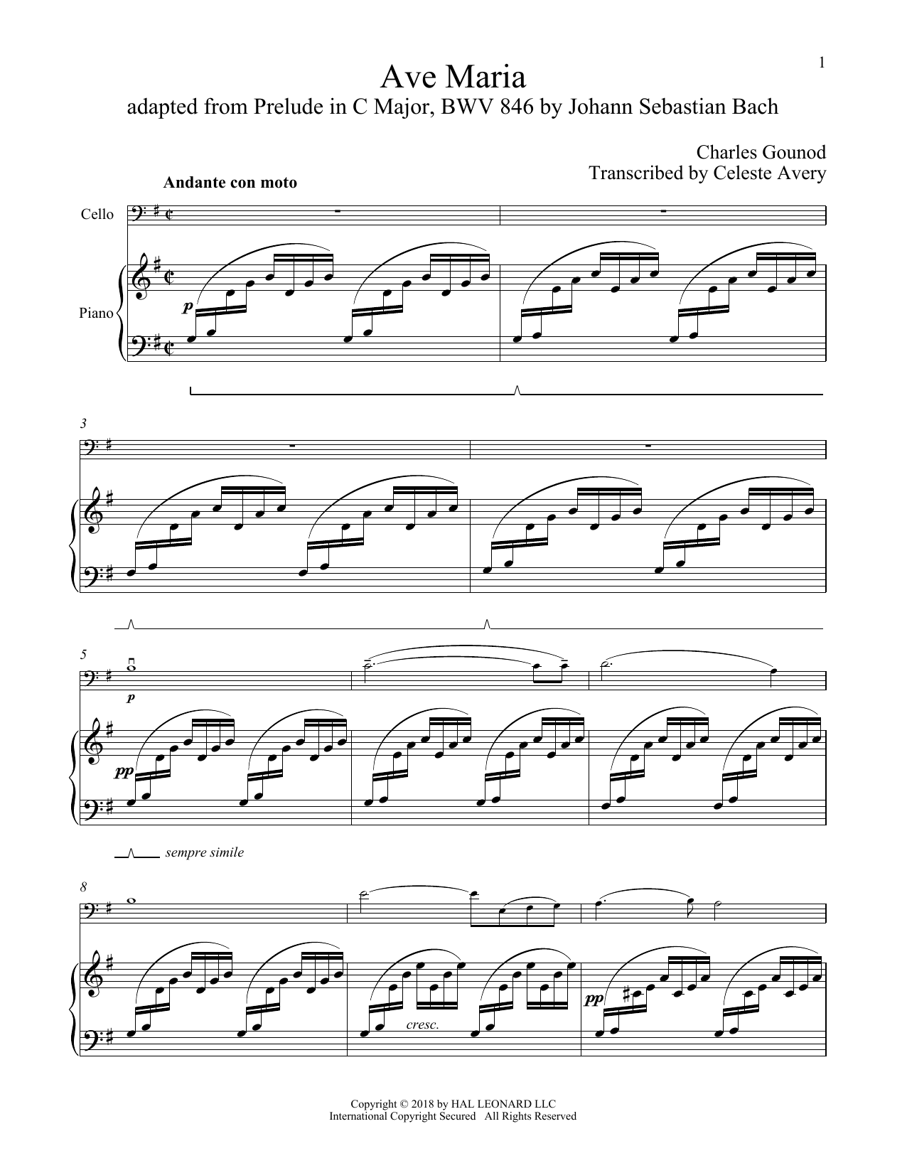 Download Johann Sebastian Bach Ave Maria Sheet Music