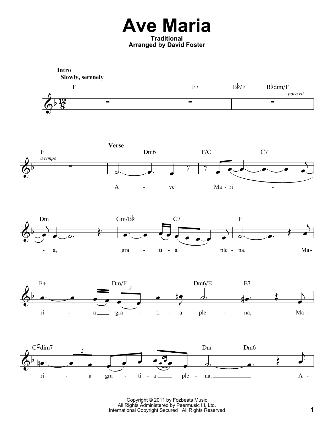Download Michael Bublé Ave Maria Sheet Music