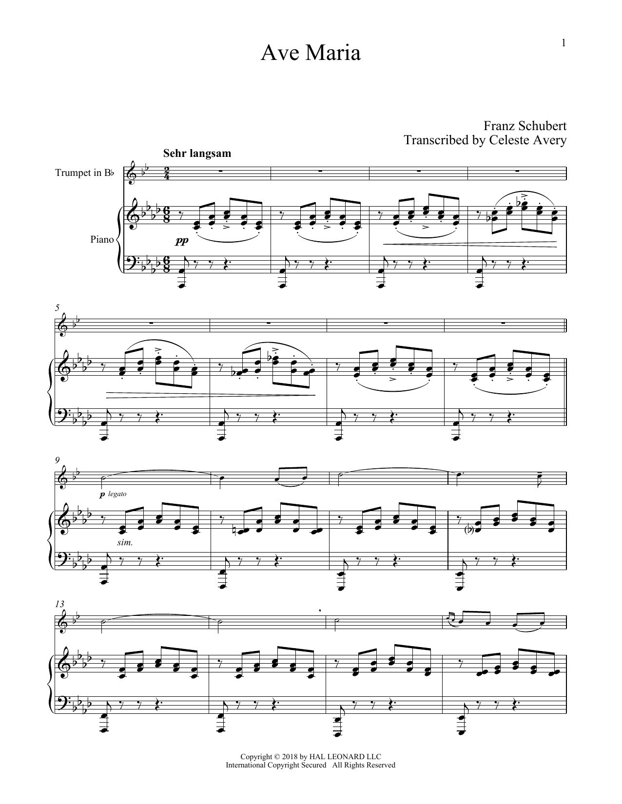 Download Franz Schubert Ave Maria, Op. 52, No. 6 Sheet Music