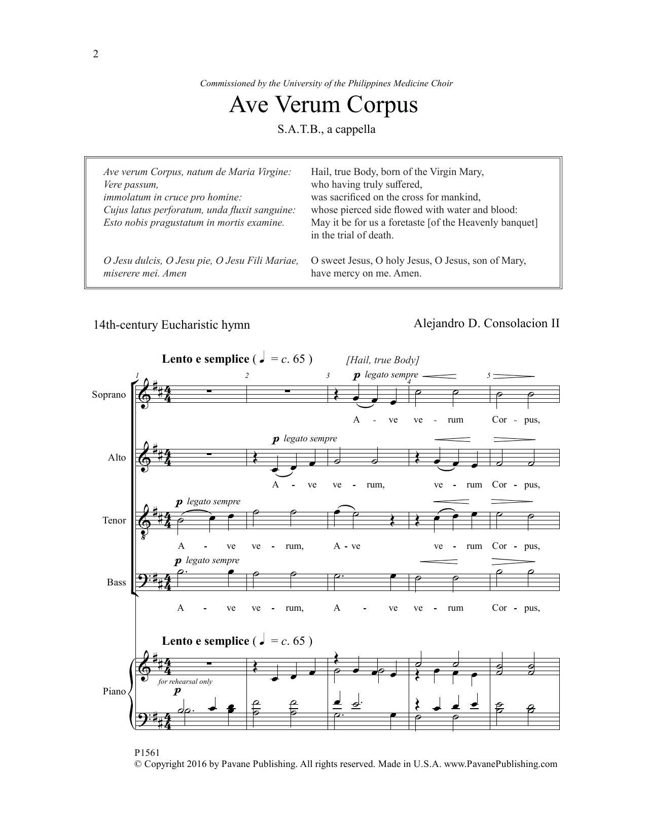 Download Alejandro Consolacion Ave Verum Corpus Sheet Music