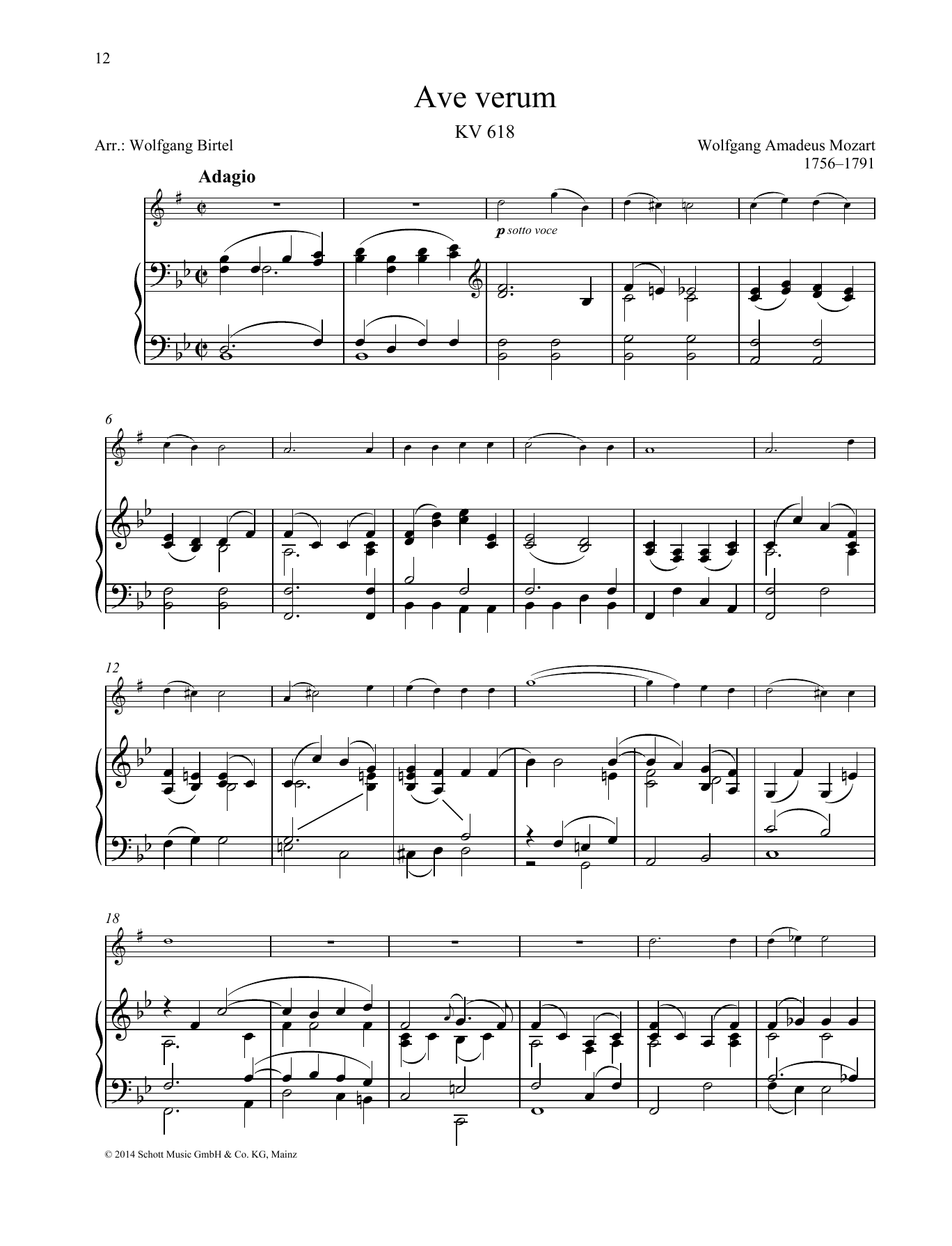 Download Wolfgang Amadeus Mozart Ave Verum Sheet Music