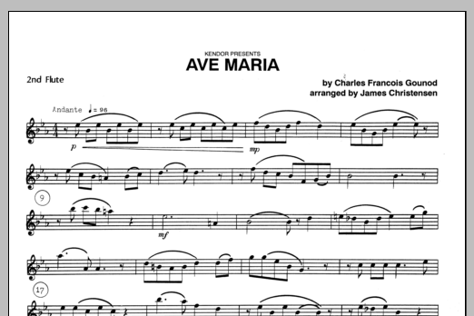 Download Christensen Ave Maria - Flute 2 Sheet Music