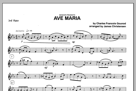 Download Christensen Ave Maria - Flute 3 Sheet Music