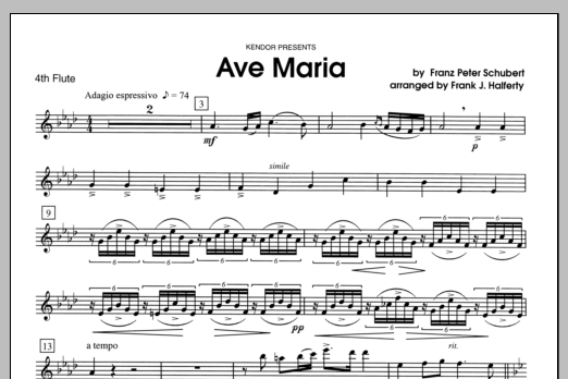 Download Halferty Ave Maria - Flute 4 Sheet Music