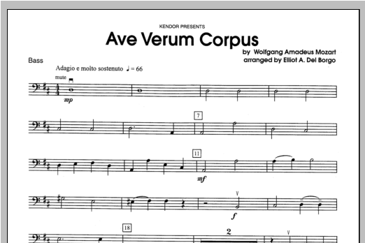 Download Del Borgo Ave Verum Corpus - Bass Sheet Music