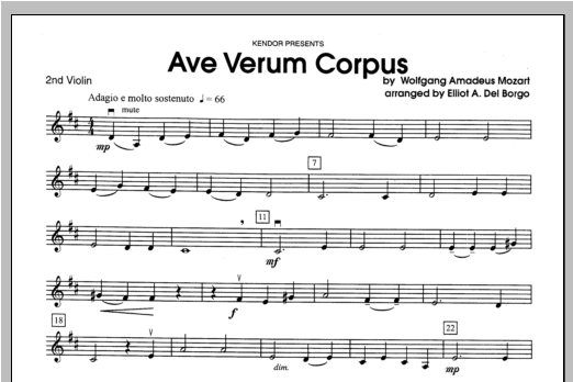 Download Del Borgo Ave Verum Corpus - Violin 2 Sheet Music