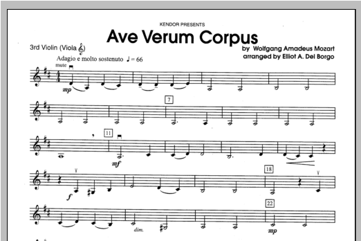 Download Del Borgo Ave Verum Corpus - Violin 3 Sheet Music