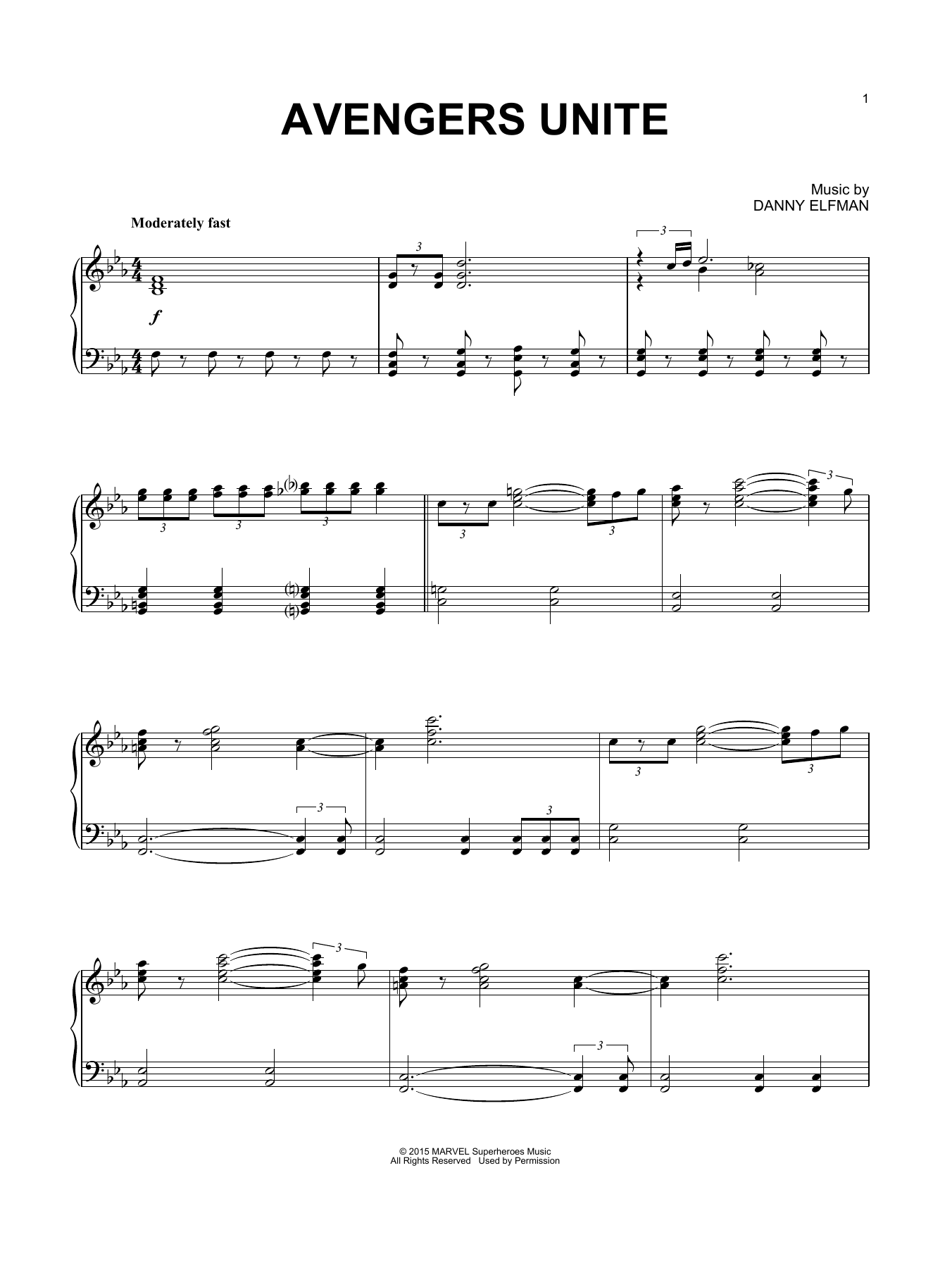 Download Danny Elfman Avengers Unite (from Avengers: Age of U Sheet Music