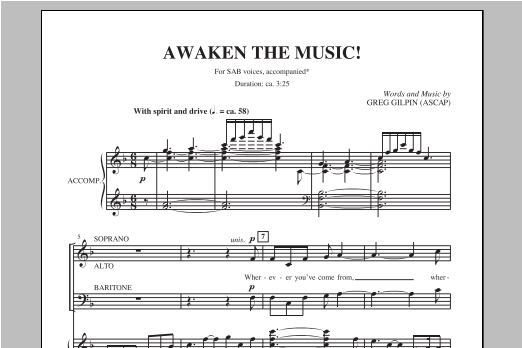 Download Greg Gilpin Awaken The Music Sheet Music