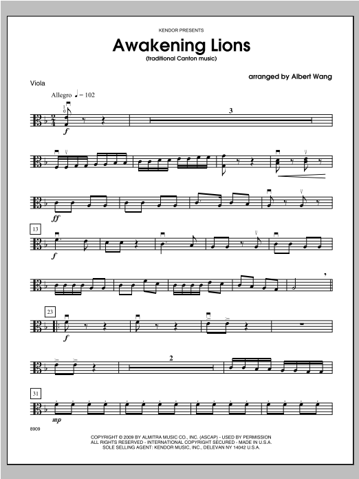 Download Wang Awakening Lions (traditional Canton mus Sheet Music
