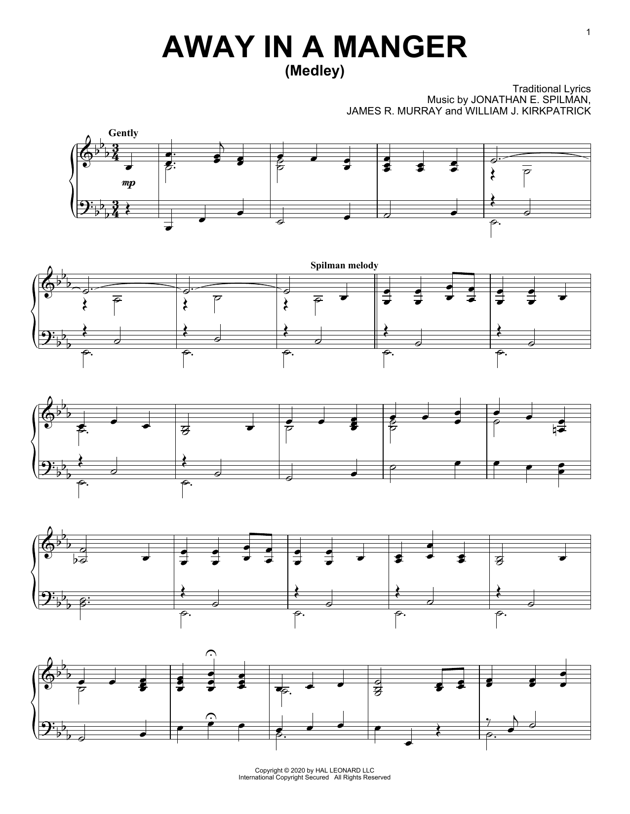 Download Traditional Away In A Manger (Medley) Sheet Music