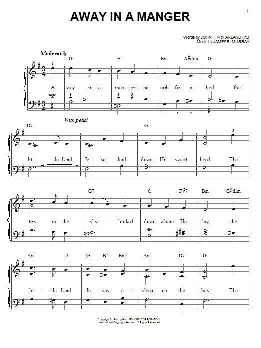 Download Traditional Away In A Manger Sheet Music