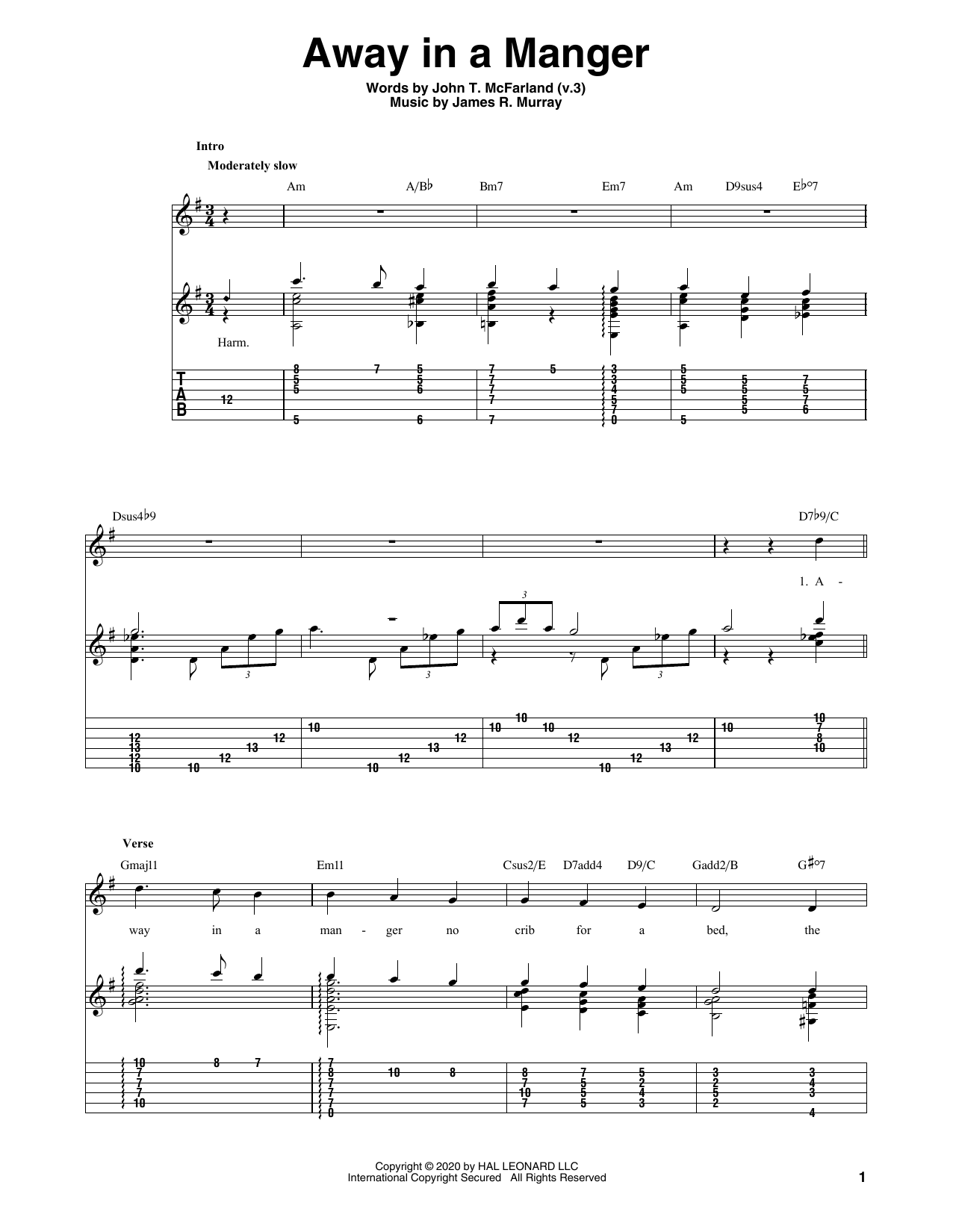 Download Traditional Away In A Manger Sheet Music