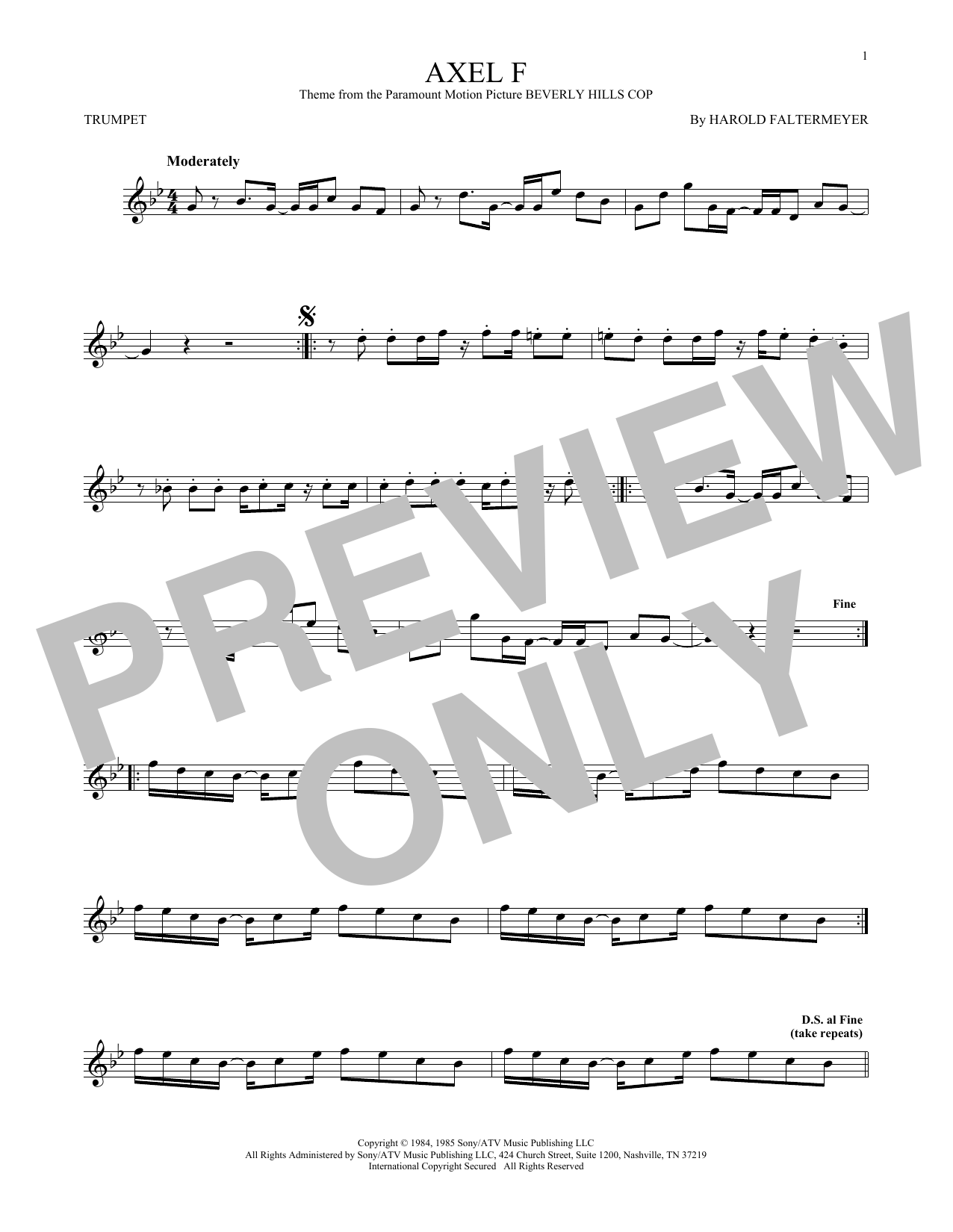 Download Crazy Frog Axel F Sheet Music