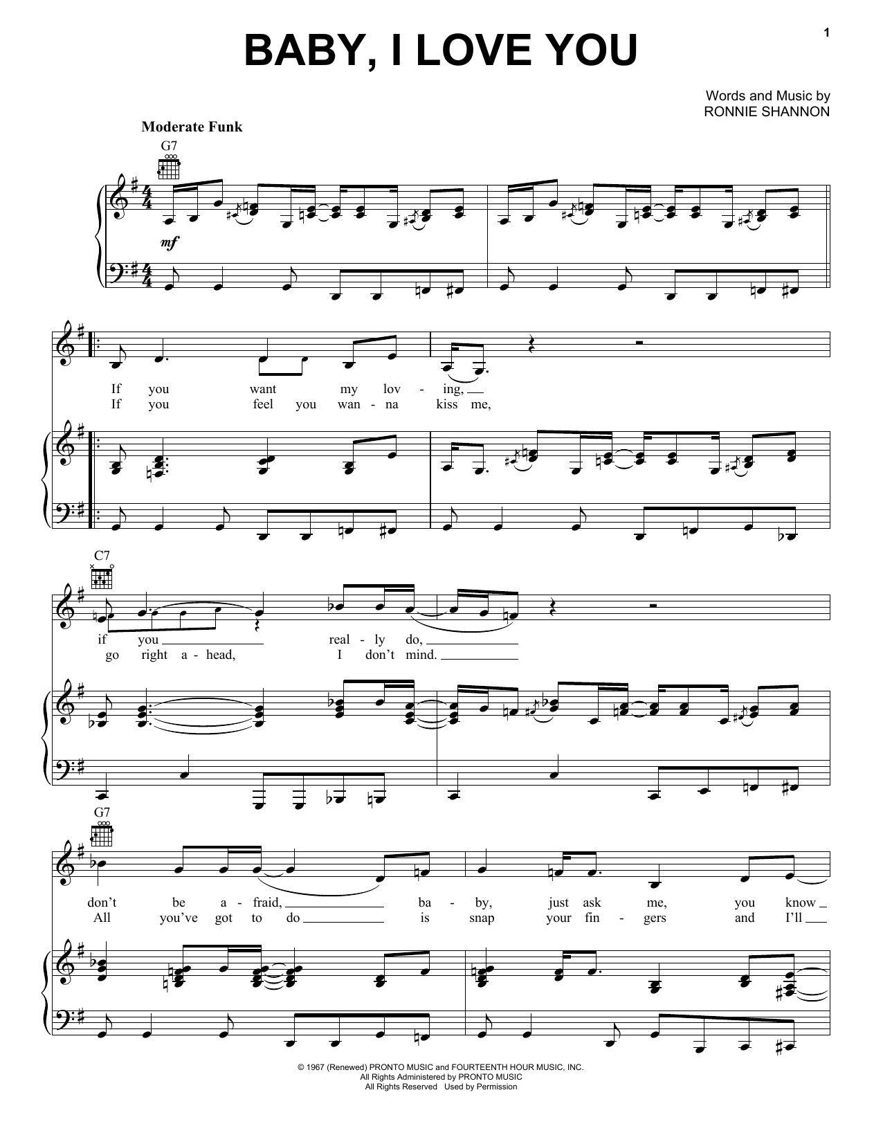 Download Aretha Franklin Baby, I Love You Sheet Music