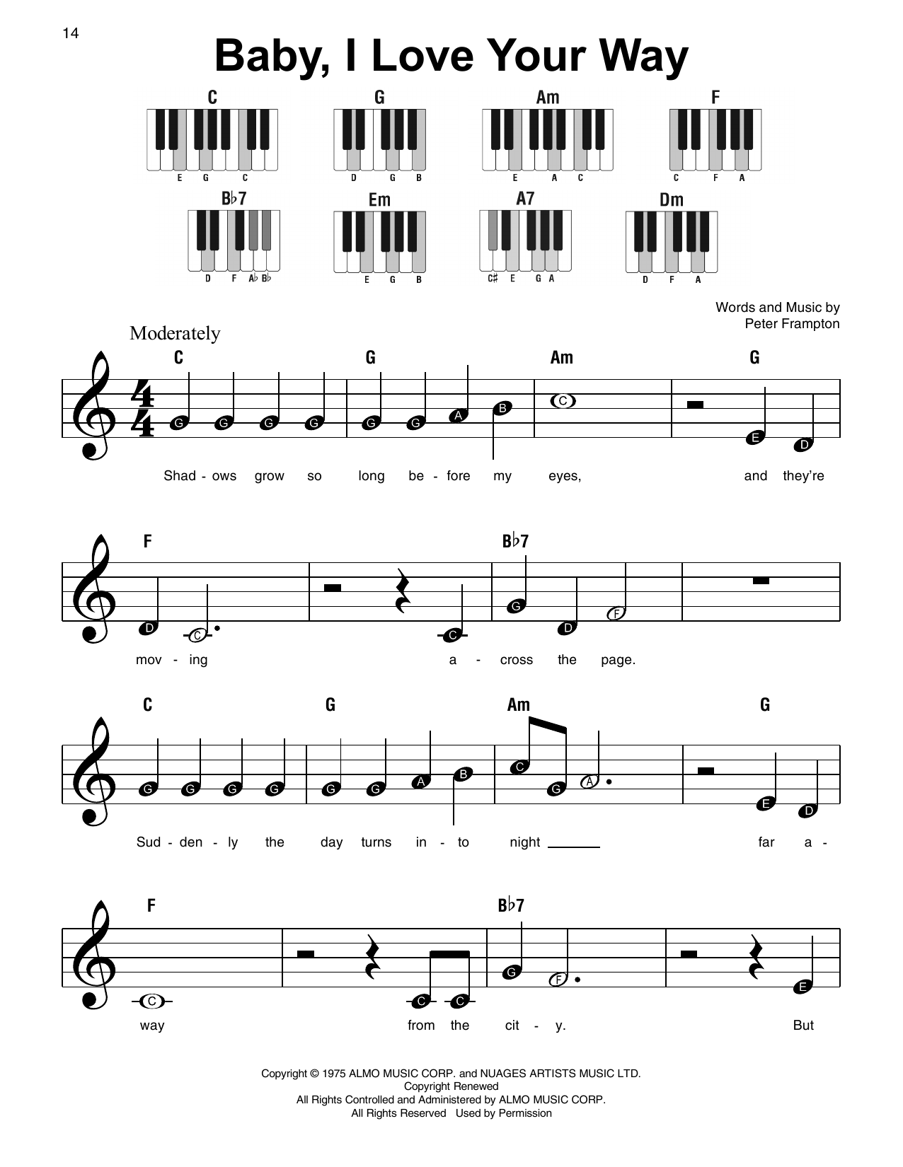 Download Peter Frampton Baby, I Love Your Way Sheet Music